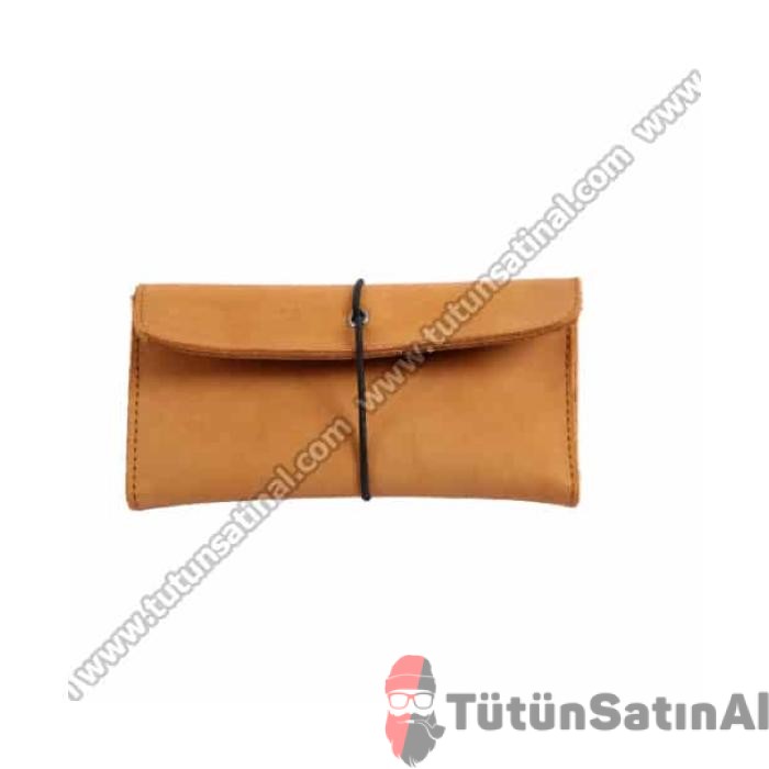 Deri Kese Orijinal Deri Tütün Kesesi - Turuncu 1 Tütün Kesesi