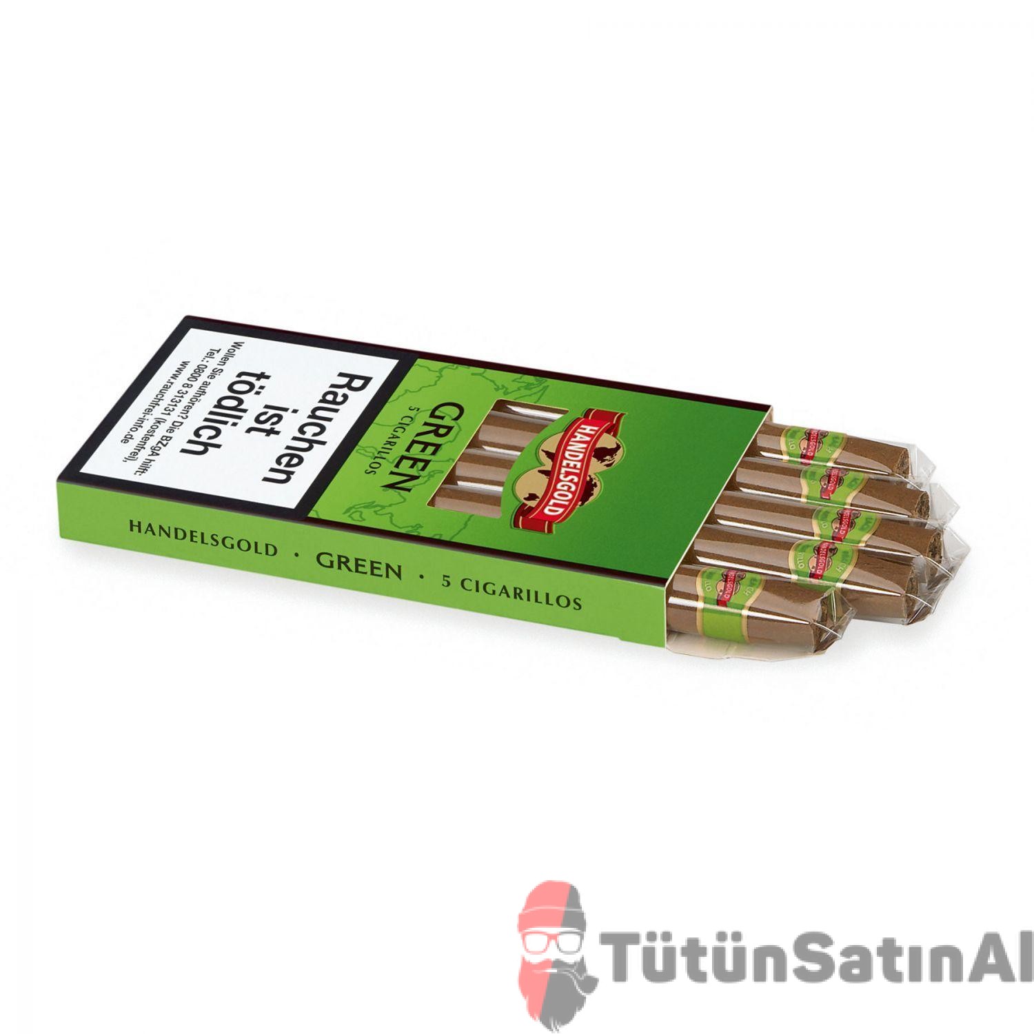 Handesgold Green - Yeşil Elma aromalı 5'li Sigarillo 1 Handesgold Green