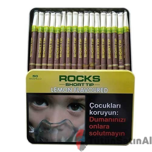 Rocks Short Tip Lemon Sigarillo - Limon Aromalı 1 Rocks Short Tip Lemon Sigarillo - Limon Aromalı